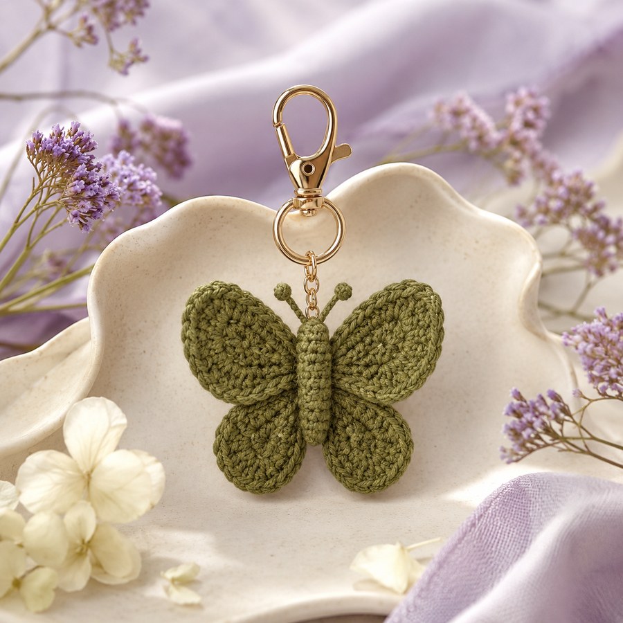 Olive crochet charm